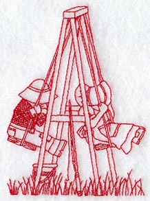 Sunbonnet Sue - Swinging (Redwork)