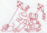 Sunbonnet Sue with Kite (Redwork)