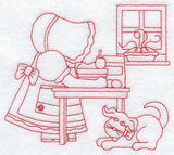 Sunbonnet Sue - Baking (Redwork)