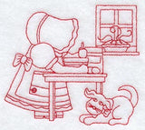Sunbonnet Sue - Baking (Redwork)