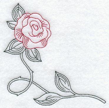 Rose Corner (Redwork)
