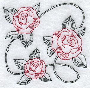 Rose Square (Redwork)