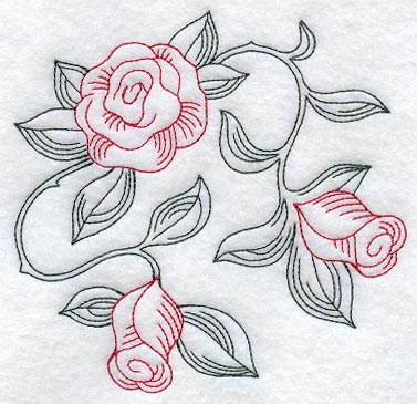Rose Circle (Redwork)