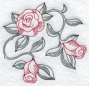 Rose Circle (Redwork)