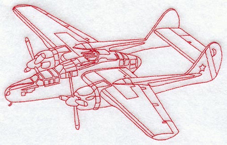 Prop Plane (Redwork)