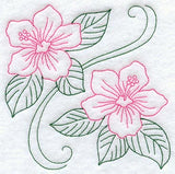 Hibiscus Square (Redwork)