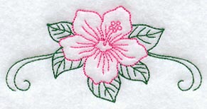 Hibiscus Arch (Redwork)