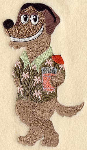 Dog in Hawaiian Shirt