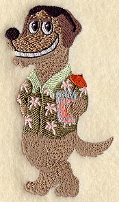 Dog in Hawaiian Shirt