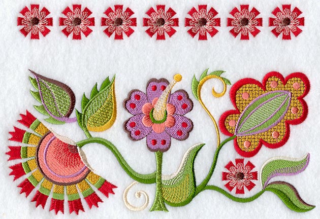 Jacobean Floral Rectangle