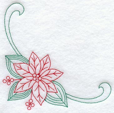 Poinsettia Corner (Redwork)
