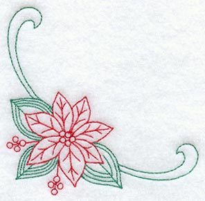 Poinsettia Corner (Redwork)