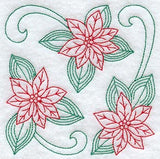 Poinsettia Square (Redwork)
