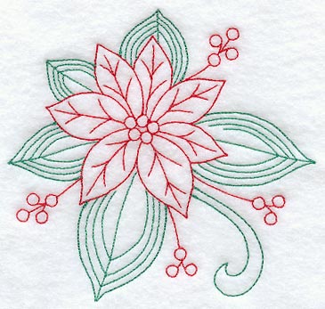 Poinsettia Circle (Redwork)
