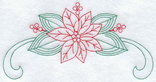 Poinsettia Arch (Redwork)