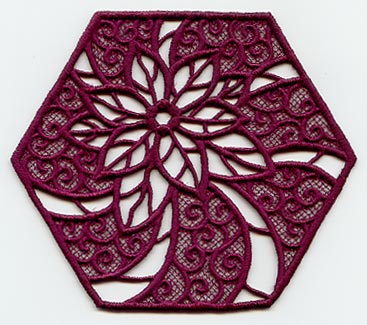 Poinsettia Hexagon - Lg (Lace)