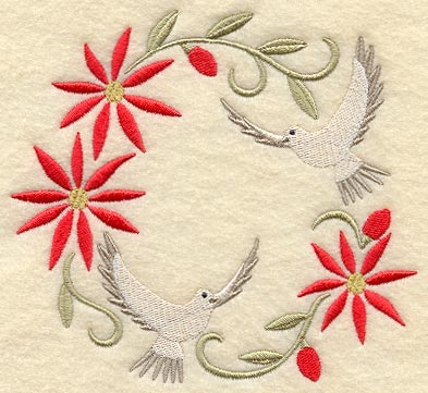 Christmas Wreath with Doves