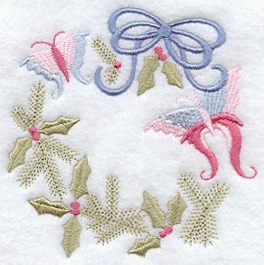 Christmas Wreath with Butterflies