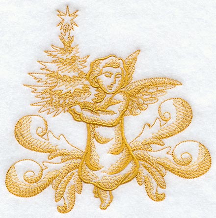 Christmas Angel and Tree (Toile)