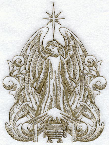 Angel and Manger (Toile)