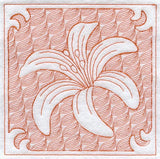 Tiger Lily Square (Trapunto)