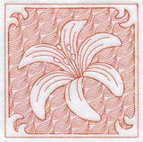 Tiger Lily Square (Trapunto)