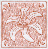 Tiger Lily Square (Trapunto)