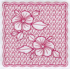 Hibiscus Square (Trapunto)