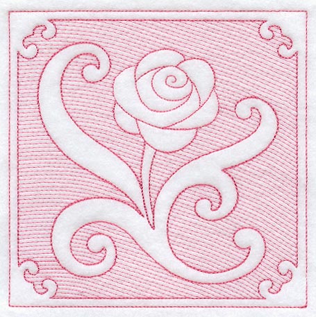 Rose Square (Trapunto)
