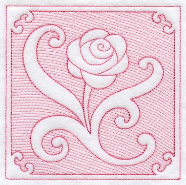 Rose Square (Trapunto)
