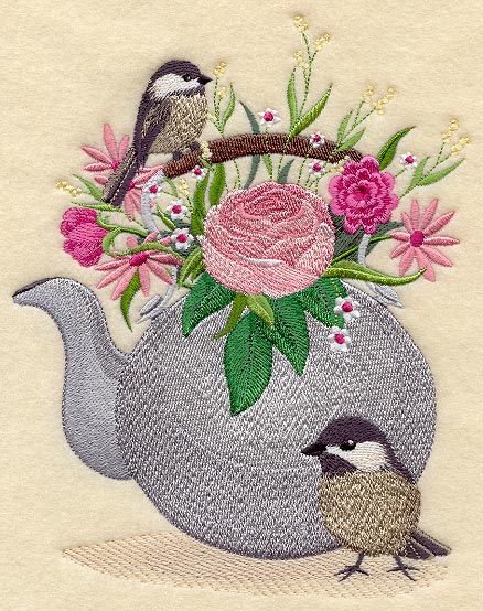 Chickadees and Teapot