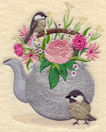 Chickadees and Teapot