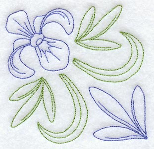 Iris Square (Redwork)