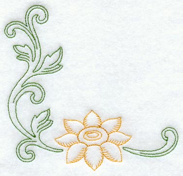 Sunflower Corner (Redwork)