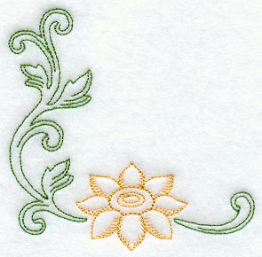 Sunflower Corner (Redwork)