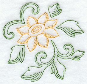 Sunflower Circle (Redwork)