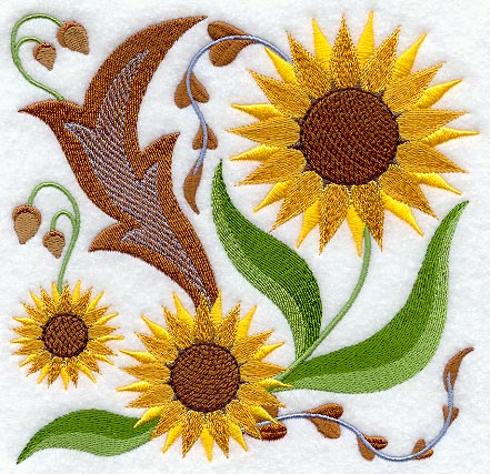 Sunflower Square (Jacobean)