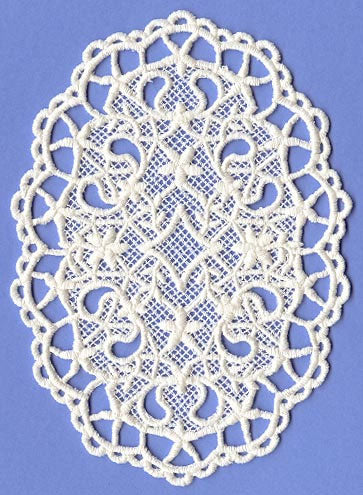 Tea Set Oval Doily (Lace)