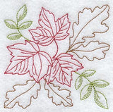 Autumn Leaves Square (Redwork)