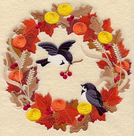 Autumn Chickadees Circle