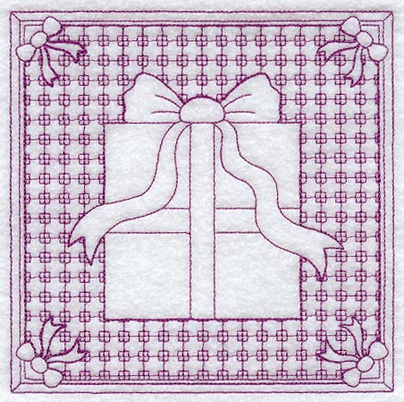 Wrapped Gift Square (Trapunto)