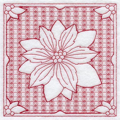 Poinsettia Square (Trapunto)