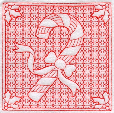 Candy Cane Square (Trapunto)