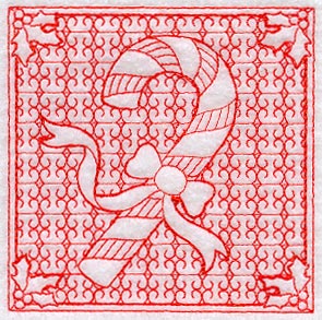 Candy Cane Square (Trapunto)