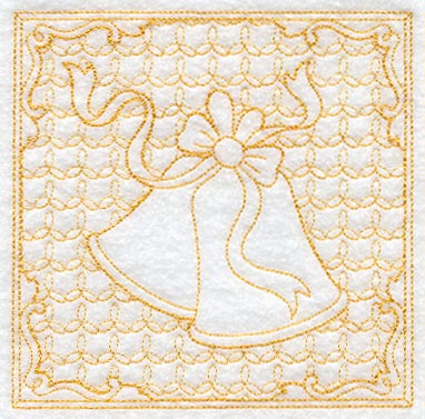 Christmas Bells Square (Trapunto)