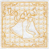 Christmas Bells Square (Trapunto)
