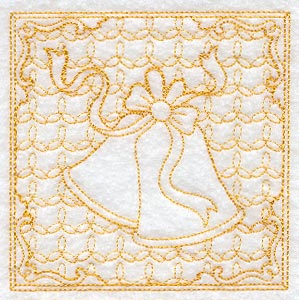 Christmas Bells Square (Trapunto)