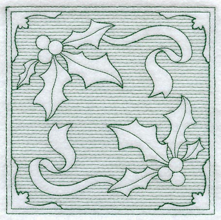 Holly Square (Trapunto)