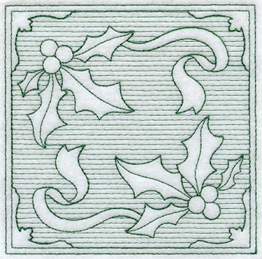 Holly Square (Trapunto)