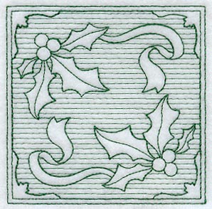 Holly Square (Trapunto)